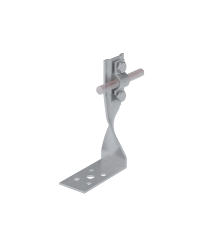 Угловой держатель болтовой скрученный для прутка Ø 5-10 мм H70 мм CU КМ-Профиль (UDBS-H70-D5-10 CU) в Стерлитамаке Монтажные материалы Pintop.ru