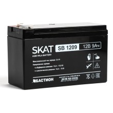 Бастион SKAT SB 1209 АКБ свинцово-кислотная тип AGM 12V 9Ач Iзар. 2,7 А, ножевые клеммы