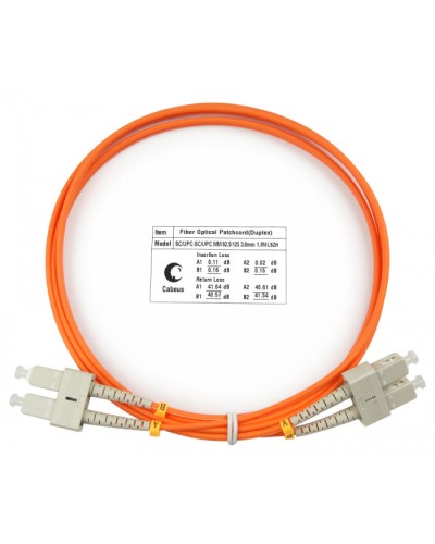 Шнур оптический duplex SC-SC 62,5/125 mm 1,5м LSZH Cabeus FOP-62-SC-SC-1,5m в Стерлитамаке Патч-корды оптические Pintop.ru