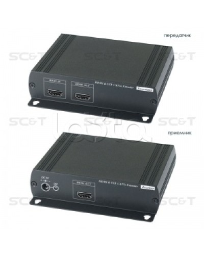 Удлинитель HDMI KVM (комплект приёмник + передатчик) по Ethernet до 120м (CAT5e) SC&T HKM01E в Стерлитамаке Видеоусилители, Модуляторы, Делители Pintop.ru