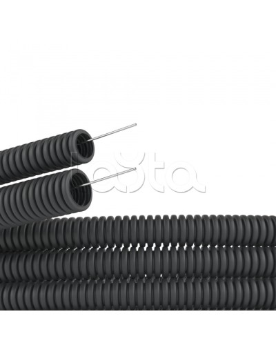 Труба гофр. DN29мм,полиамид 6, с протяжкой, темно-серый DKC (PA612935F0) в Стерлитамаке Труба гофрированная Pintop.ru