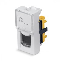 Модуль Keystone Jack RJ-45(8P8C), 180 градусов, категория 6a Cabeus (KJ-RJ45-Cat.6a-180T-FP-L-22,5)