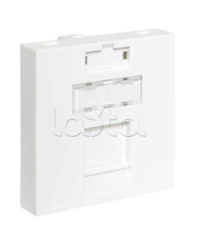 Вставка розеточная TERACOM PRO 45x45мм формат Mosaic на 1 модуль Keystone белая EKF (TRP-INS-MOS-2M1P-WH) в Стерлитамаке Розетки компьютерные и телефонные Pintop.ru