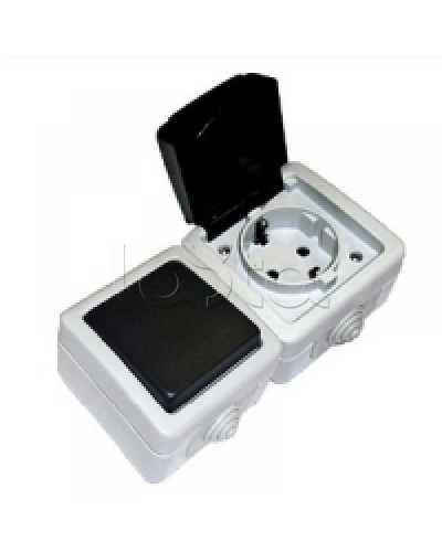 Экопласт EF602G Розетка двойная с з/к. 16A (сер.) в Стерлитамаке Розетки компьютерные и телефонные Pintop.ru