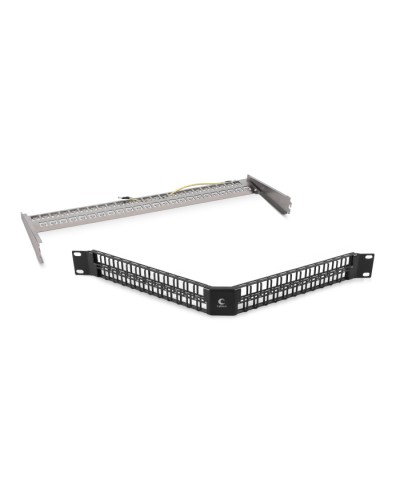 Угловая модульная патч-панель 19, 48 портов, 1U Cabeus (PLBHD-48-CON-SH) в Стерлитамаке Патч панель Pintop.ru