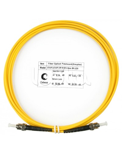 Патч-корд волоконно-оптический SM 9/125 simplex ST-ST LSZH (3 м) Cabeus FOP(s)-9-ST-ST-3M в Стерлитамаке Патч-корды оптические Pintop.ru