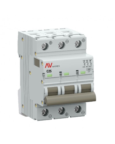 Выключатель автоматический AV-6 DC 3P 25A (C) 6kA EKF AVERES (mcb6-DC-3-25C-av) в Стерлитамаке Электротехническое оборудование Pintop.ru