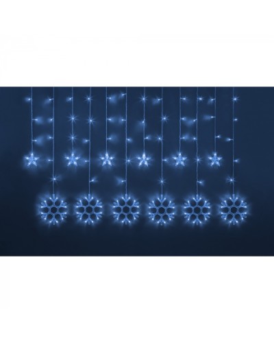 Гирлянда Navigator 95 122 NGF-D032-03 (бахрома звезды и снежинки Blue 2.5*1м IP2 в Стерлитамаке Источники света(Лампы) Pintop.ru