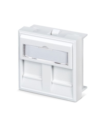 Вставка 45x45 (Mosaic) для 2 модулей формата Keystone Jack с маркером (FP-45-2M) Пожтехкабель СКС (202-032) в Стерлитамаке Модули Keystone Pintop.ru