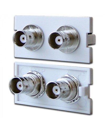 Вставка модульная с 2-мя BNC-адаптерами в розетку LAN-MB, белая LANMASTER (LAN-MBP-2BNC-WH) в Стерлитамаке Патч-корды оптические Pintop.ru