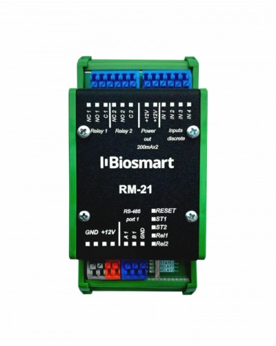 Релейный модуль BioSmart RM-21 OSDP в Стерлитамаке Контроллеры СКУД BioSmart Pintop.ru