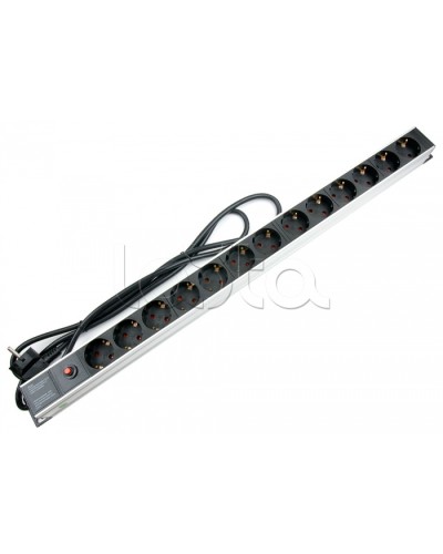 Блок евророзеток для 19 шкафов, 13 розеток, фильтр, 16 A Cabeus PDU-13P-F-2EU в Стерлитамаке Блоки розеток Pintop.ru