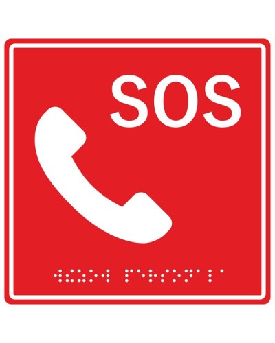 Табличка тактильная с пиктограммой SOS с трубкой Hostcall MP-010R2 в Стерлитамаке Система оповещения и трансляции Hostcall Pintop.ru