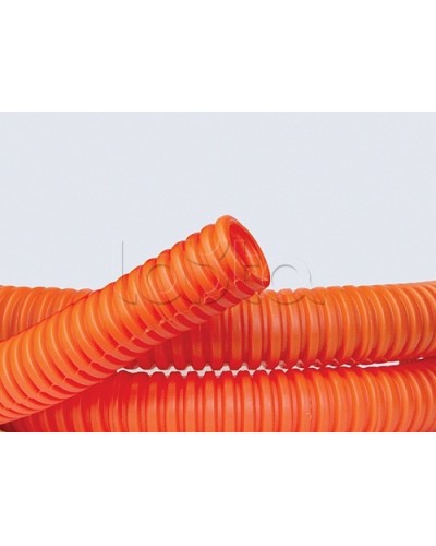 Труба ПНД гибкая гофр. д.16мм, лёгкая без протяжки, 100м, цвет оранжевый DKC 70916 в Стерлитамаке Труба гофрированная Pintop.ru
