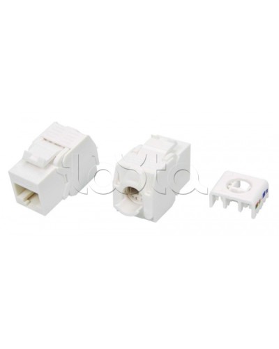 Вставка Keystone Jack RJ-45(8P8C) Hyperline KJ8-8P8C-C5e-180-TLS-WH в Стерлитамаке Модули Keystone Pintop.ru