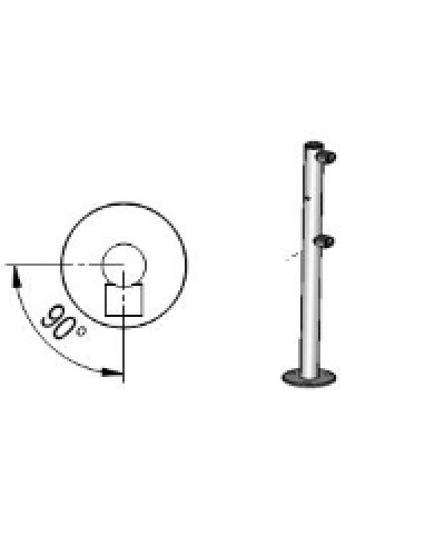 Стойка ограждения с отверстием под фиксатор L-образная, 2 муфты справа Oxgard Стойка ограждения с отверстием под фиксатор L-образная, 2 муфты справа (ВЗР 1996.09.62) в Стерлитамаке Ограждения Pintop.ru