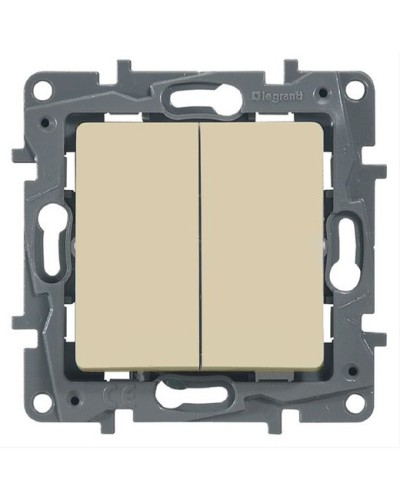 Выключатель двухклавишный 10 AX 250 В слоновая кость Etika Legrand 672302 в Стерлитамаке Аксессуары для кабель-канала Pintop.ru