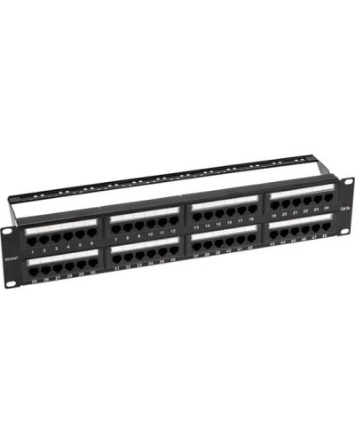 Панель коммутационная с кабельными органайзерами 19, 2U, 48 портов, UTP, RJ-45, CAT 5e REXANT PRO (02-0032) в Стерлитамаке Аксессуары для стоек и шкафов Pintop.ru
