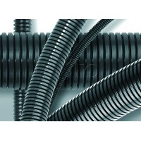 Труба ПА 6 гибкая гофр. д.40мм, ПВ-0, без протяжки, 20м, цвет тёмно-серый DKC 80040