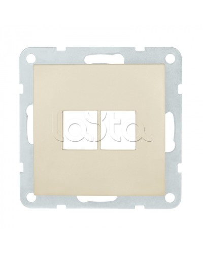 Накладка с суппортом розетки комп. и телеф. на 2 входа (бежевый матовый) БЕЗ механизма LK80 Экопласт (846202-0 в Стерлитамаке Розетки компьютерные и телефонные Pintop.ru